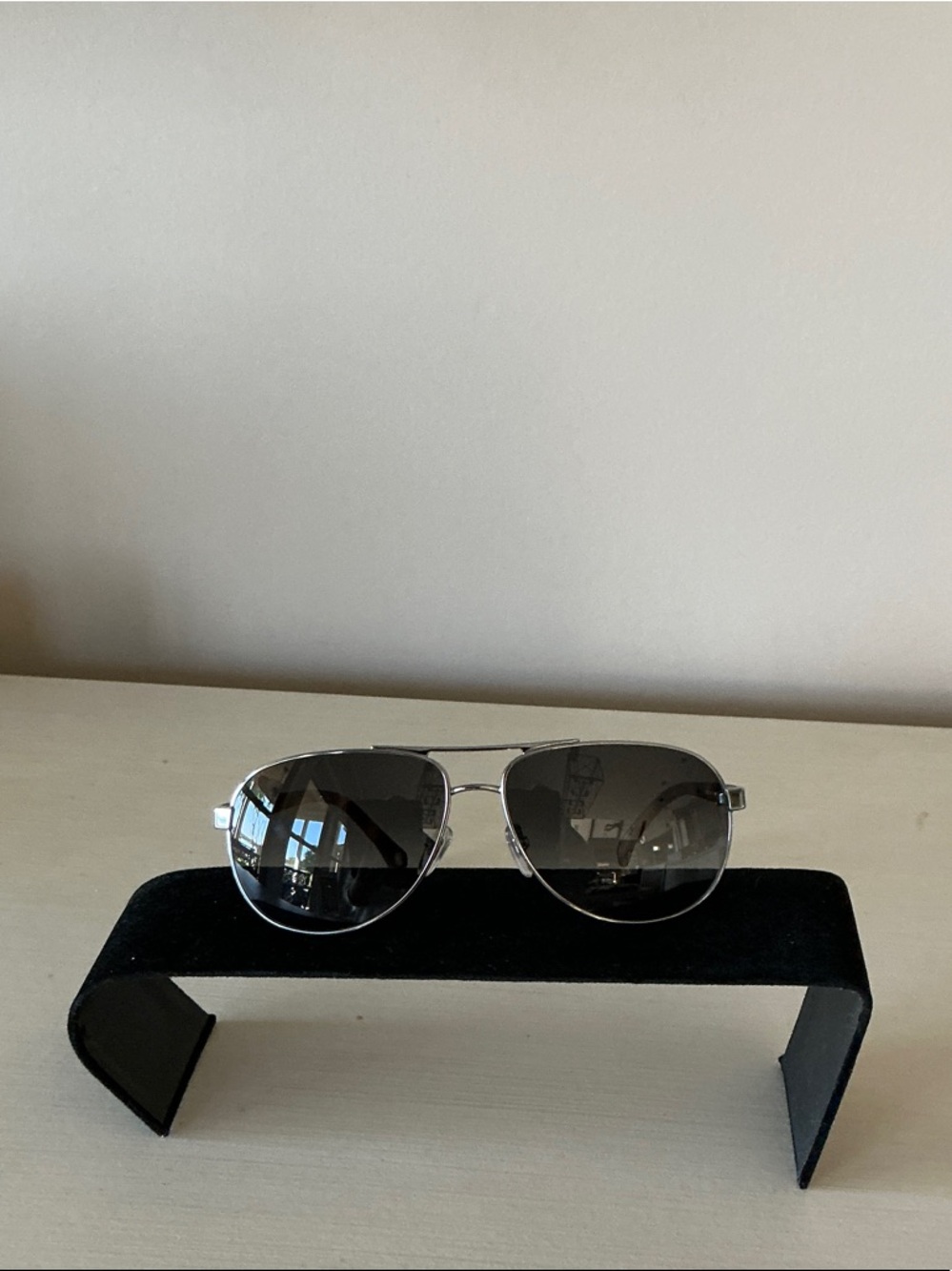 Authentic, Jack Spade Silver Aviator Sunglasses with Dark Gray Lenses